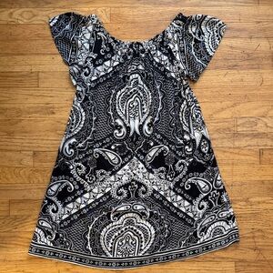 Super Cute Black and White Off The Shoulder Dress